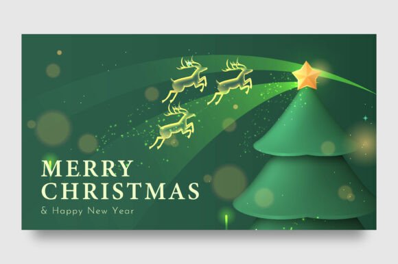 3D Christmas Banner: Festive Illustrations