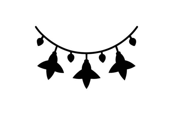 Christmas Garland Black Silhouette: Illustrations