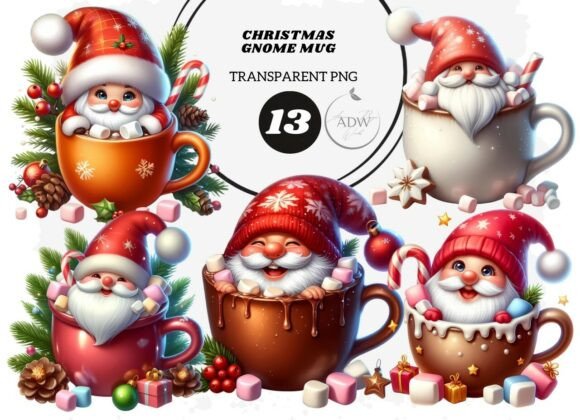 Christmas Gnome Mug: Festive Illustrations