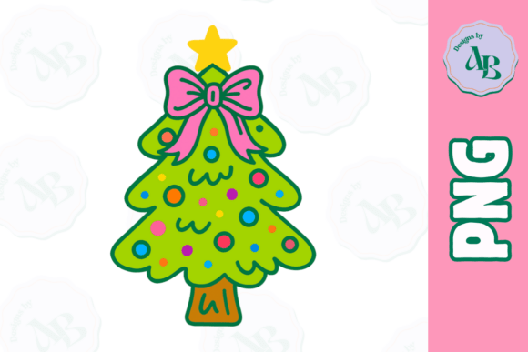 Colorful Bright Christmas Tree PNG: Festive Illustrations