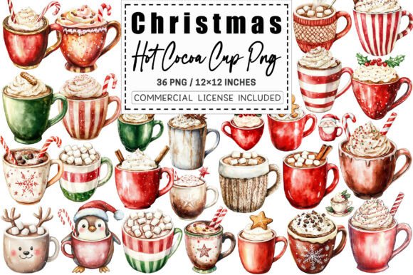 Cute Christmas Hot Cocoa Cup Clipart: Illustrations Review
