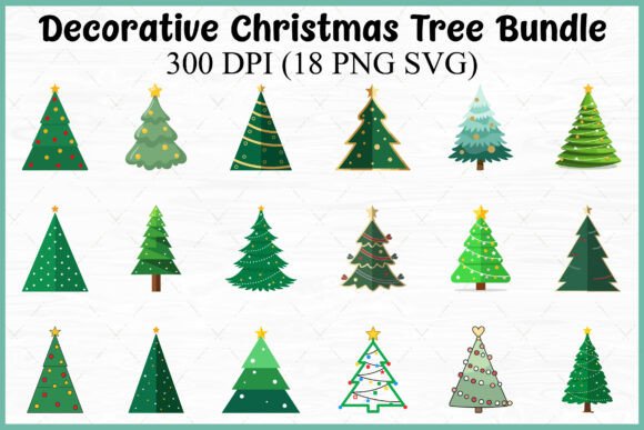 Cute Christmas Tree Clipart: Festive Illustrations