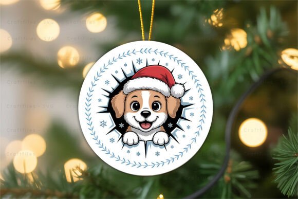 Cute Puppy Christmas Ornament PNG Review