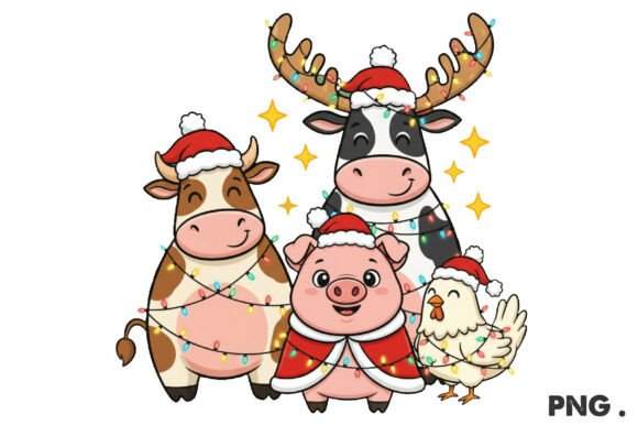 Farm Animal Christmas Lights PNG: A Designer’s Review