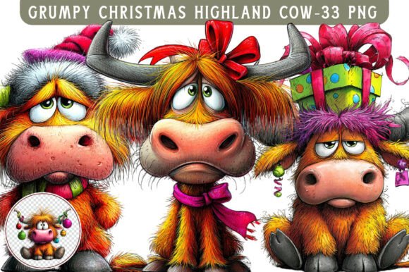 Grumpy Christmas Highland Cow Clipart: Editorial Review