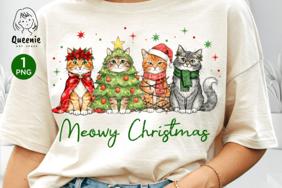 Meowy Christmas Tree Cat Png Cat Lovers Illustrations