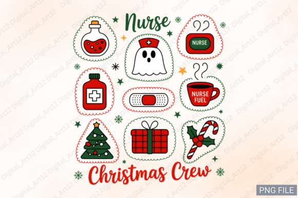 Nurse Christmas PNG: Festive Illustrations for Sellers