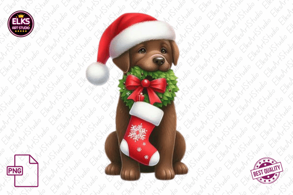 Review: Christmas Dog with Santa Hats Png Illustrations