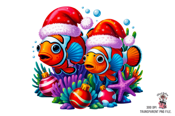Review: Christmas Fish with Santa Hat PNG Illustrations
