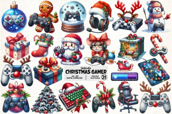 Review: Christmas Gamer Clipart Illustrations