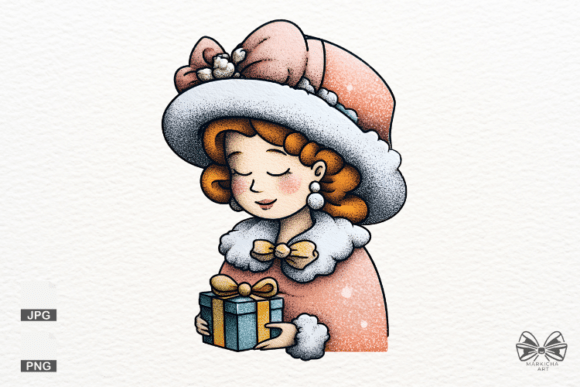 Reviewing the Cartoonish Christmas Woman Png for Stitching