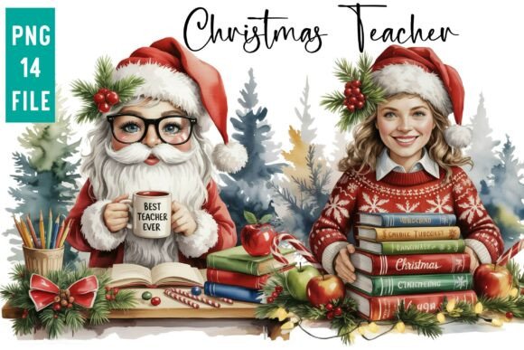 Reviewing the Christmas School Teacher Clipart Bundle