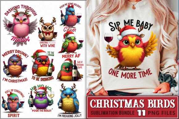 Sarcastic Christmas Birds: Bold Illustrations