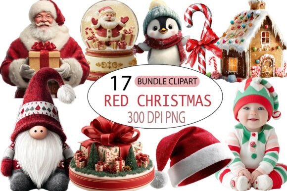 Watercolor Red Christmas Clipart: Illustrations Review