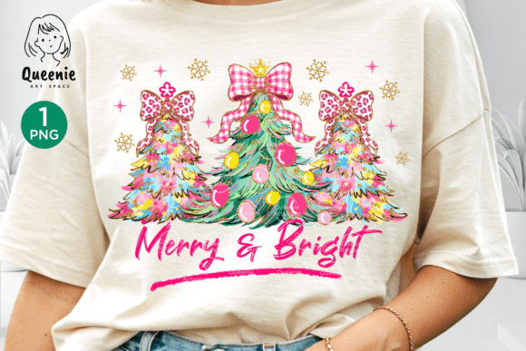 Whimsical Merry Bright Tree Illustrations