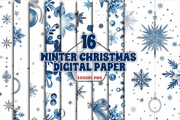 Winter Christmas Digital Paper PNG Review
